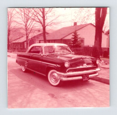 #ad Vintage 1956 Photo Classic Car Parked On Street 1950#x27;s Found Art OPL28 $5.00