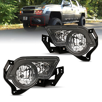 #ad Fog Lights Fit For Chevy Avalanche 2002 2006 W Body Cladding Brackets Pair LHRH $38.80