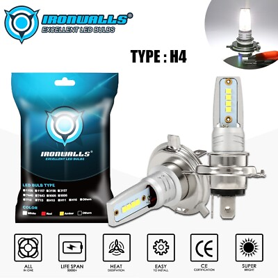 #ad H4 9003 HB2 LED High Low Beam Headlights Fog Light Bulbs Kit 6000K Xenon White $15.98