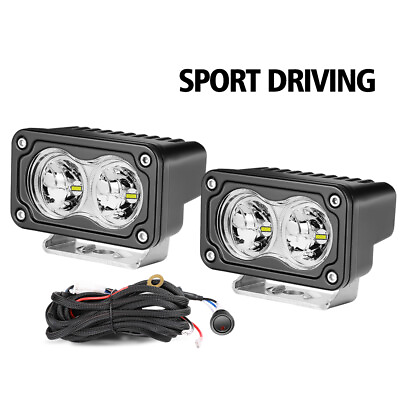#ad Sport Amber Driving Light Beam 6500K 3quot; LED Cube Pods White Fog Lamp SUV amp;Wiring $46.95