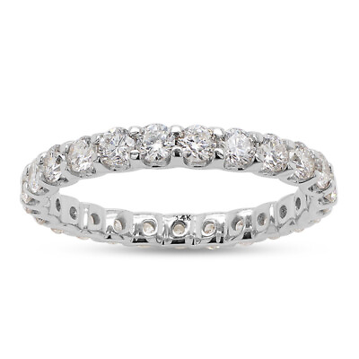 #ad 7 8ct Lab Grown Diamond Full Eternity Band Engagement 14K Solid White Gold $777.03