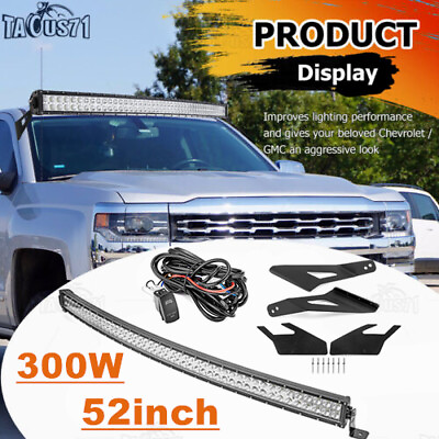 Fit 2015 2016 2017 2018 Tahoe 300W 52quot; Light Bar Over Windshield Mount Wire Kit $159.95