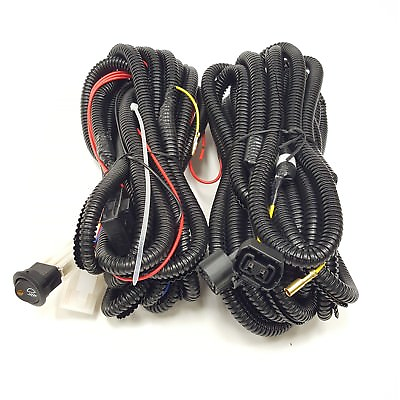 12V 30A Fog Light Wiring Harness Relay Kit ON OFF Switch 5202 9009 2 Plugs Wire $14.98