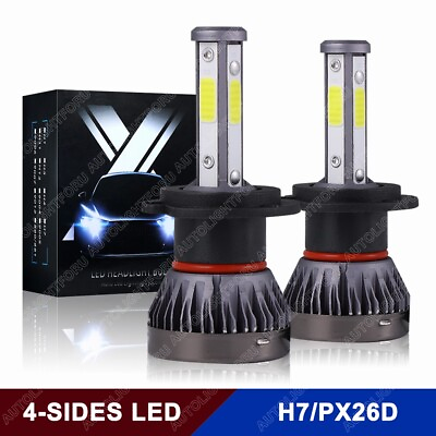 #ad H7 PX26D LED Headlight Conversion Kit 2200W 330000LM High Low Beam Bulbs White $15.98