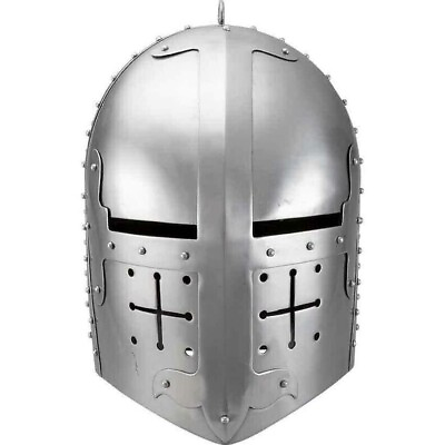 #ad Medieval Gothic Knight Helmet 18 Gauge Steel Viking replica Cosplay Armor Helmet $119.99