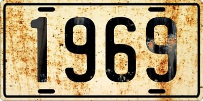 #ad Dodge Ford or Chevrolet antique vehicle 1969 Weathered License plate $14.95