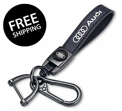 #ad Genuine Leather Keychain Compatible with Audi A3 RS3 A4 A5 A6 A7 RS7 A8 Q3 Q5 Q7 $10.99
