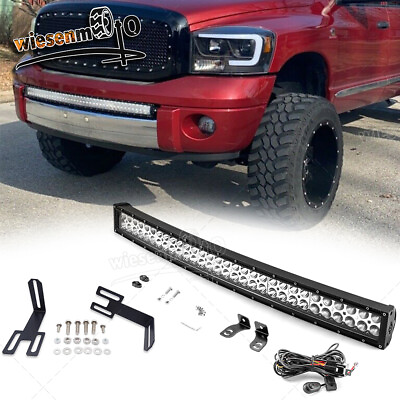 #ad #ad WSAYS Hidden Bumper 32quot; LED Curved Light Bar Mount Kits For Dodge RAM 2500 3500 $68.99