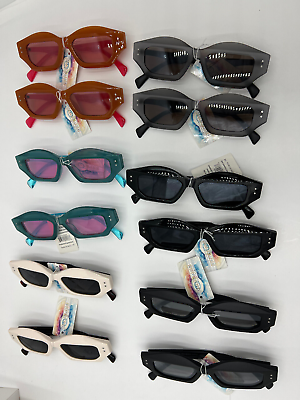 #ad Box of 12 Fashion Sunglasses 910954 6 Different Colors See Pictures $17.52