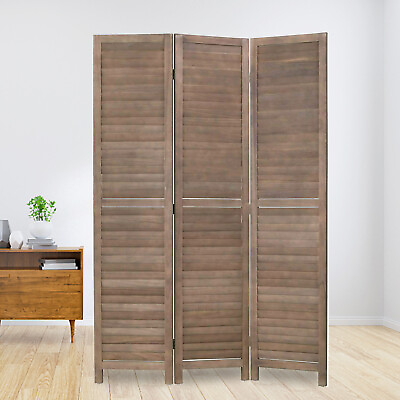 #ad 3 Panel Room Divider Wood Privacy Screen Panels Portable Wall Partition Screen $82.91