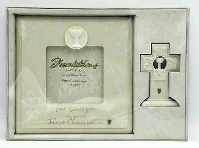 #ad “GOD BLESS YOU ON YOUR 1st COMMUNION” Gift Set Photo FRAMEamp;CROSS by Foundations $12.95
