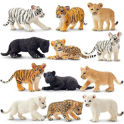 #ad Toymany 12 Safari Animal Figurines High Emulational Baby Plastic Zoo Animals... $19.05