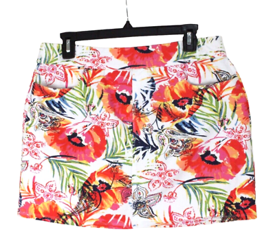 #ad Soft Surroundings Slimsations Skirt Skort Floral Pink Pockets Stretch size PM $18.00