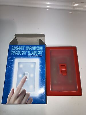 Red White blue LightSwitch Plate Night Light LED Adhesive Back Brand New shed $4.25