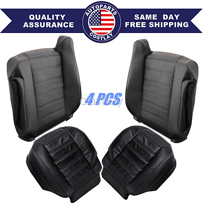 #ad Fits 2003 2007 Hummer H2 Driver amp; Passenger Bottom Top Seat Cover Black $131.99