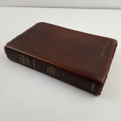 #ad 1967 Holy Bible Cowhide Leather KJV New Scofield Reference Red Letter Edition $29.99