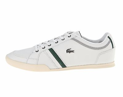 Lacoste Men#x27;s Low Top Sneakers Shoes Rayford 7 Off White Green New $114.75
