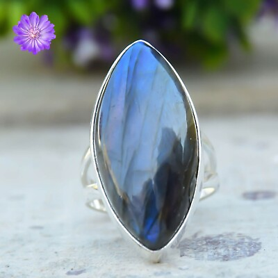 #ad Labradorite Gemstone 925 Sterling Silver Handmade Ring Jewelry in All Size $7.35