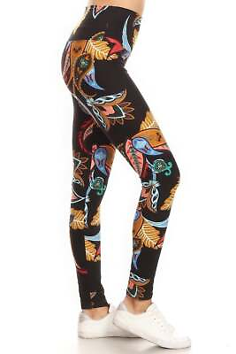 #ad 5 inch Long Yoga Style Banded Lined Paisley Floral Printed Knit Legging With Hig $24.97