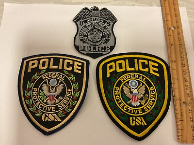 #ad Federal Protective Services Police set 3 collectible patches new all full size $14.95