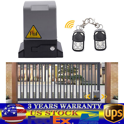#ad Heavy Duty 4400 LBS Electric Sliding Gate Opener Automatic Motor Kit w 2 Remote $178.60