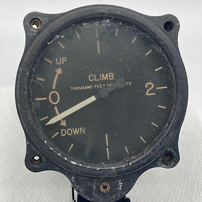 #ad WW2 Aircraft Climb Gauge Bendix Aviation Pioneer Instrument US Army Air Corps $99.99