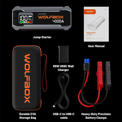 #ad #ad WOLFBOX Car Jump Starter Booster Jumper Box Portable Power Bank Battery Charger $119.99