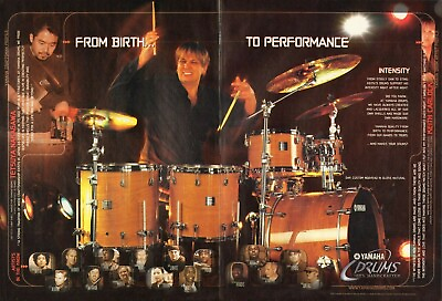 #ad 2005 2pg Print Ad of Yamaha Oak Custom Nouveau Drum Kit w Keith Carlock of Sting $9.99