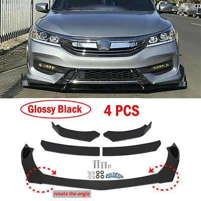 #ad 4Pcs Front Bumper Lip Body Kit Lower Spoiler Splitter For Honda Accord 2014 2022 $42.95