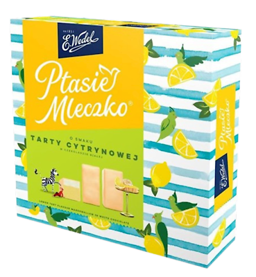 #ad E. Wedel Ptasie Mleczko LEMON Marshmallows in Chocolate 340g quot;Bird Milkquot; POLAND $14.99