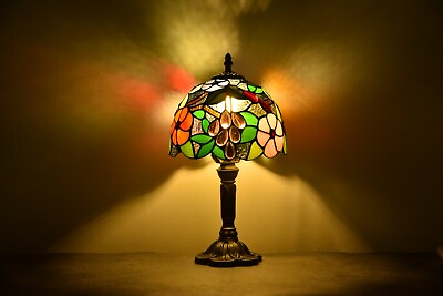 #ad Tiffany Table Lamp Bedside Lamp Floral Stained Glass Lamp Desk Light H14quot; $89.99