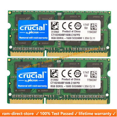 #ad Crucial DDR3L 16GB 1600 2x 8GB PC3 12800 Laptop SODIMM Memory RAM PC3 16G DDR3 $44.85