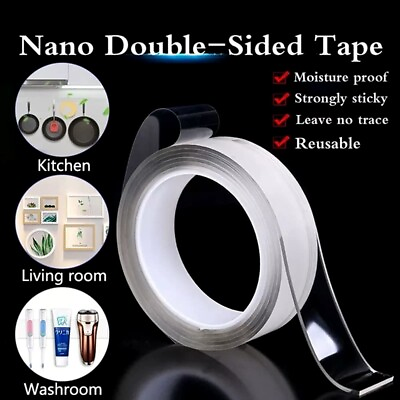 #ad 3 Pcs ALIEN NANO TAPE Double Sided Removable Mounting Heavy Duty Adhesive Gel $18.95
