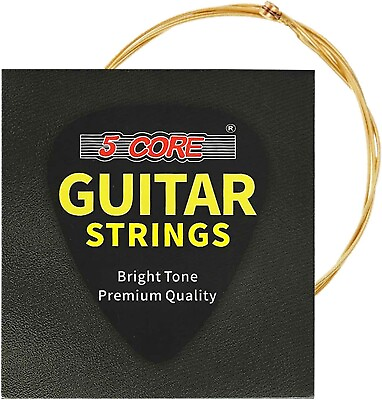 #ad 5 Core Guitar Strings Acoustic Hexangular Brass Wound 6 String Replacement Set $6.45