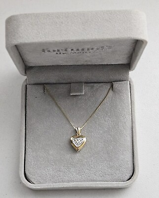 #ad Stunning 14K Gold Princess Cut Diamond Puffy Heart Pendant 17quot; Necklace ☆ New ☆ $617.49
