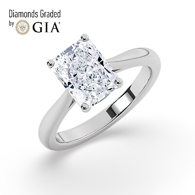 #ad GIA 1 CTSolitaire 100% Natural Radiant Diamonds Engagement Ring 950 Platinum $4371.90