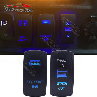 #ad 7 Pin WINCH IN OUTLED Light Bar Rocker Laser Switch Fit Ford Jeep Honda UTV ATV $17.99