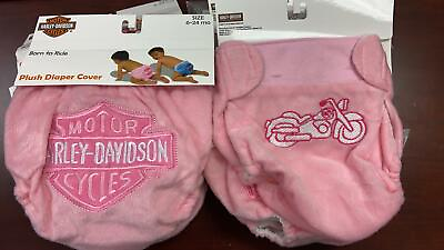 #ad Harley Davidson Baby Girl Pink Velour Diaper Cover 6 24 Months $14.39