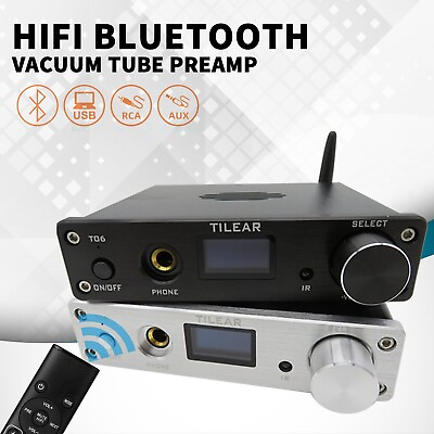 #ad HiFi Bluetooth Vacuum Tube Preamp Stereo Receiver USB DAC Desktop Headphone Amp $92.16