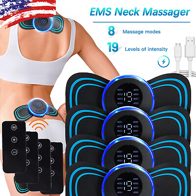 #ad 4X Portable Mini Electric Neck Back Massager Cervical Massage Remote Control US $13.85