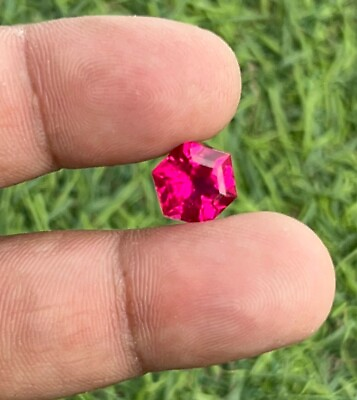 #ad Sapphire Cut Pink Gemstone Faceted Hexagon Shape 13 MM $110.00