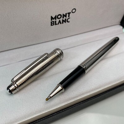 #ad Montblanc Silver Classique Luxury Rollerball Pen 163 New With Box Refill $108.00