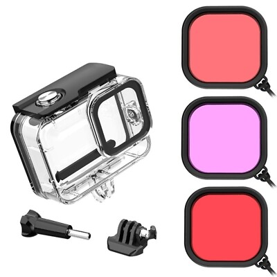 #ad 60M Waterproof Case Diving Housing w Lens Filters for GoPro Hero 11 10 9 Black $14.99