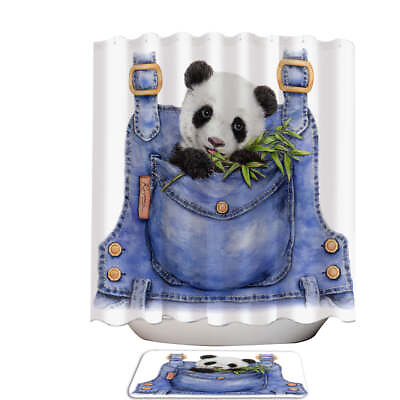 #ad Cute Animal Drawing Panda Overall Shower Curtains $46.90