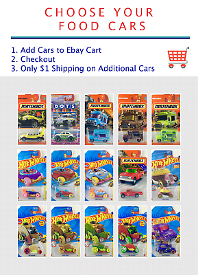 #ad Hot Wheels Matchbox Food Cars Candy Hot Dog Toaster Jello Tacos Donuts You Pick $1.99