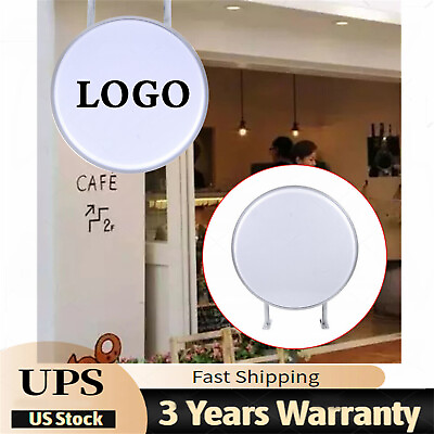 #ad 20quot; LED Light Box Sign Round Double Side Outdoor Advertising Business Sign Blank $68.12
