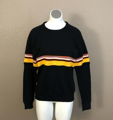 #ad Virgin Orlon Acrylic Vintage Ski Sweater w Color Bands Sz L Winter Sports $20.00