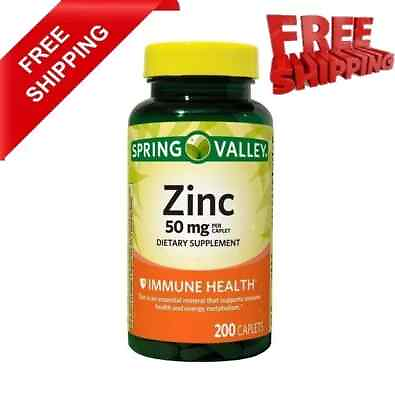 #ad Spring Valley Zinc Immune Support Dietary Supplement Caplets 50 mg 200 Count $5.26