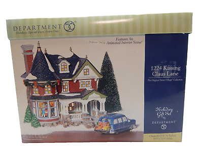 #ad Dept 56 The Original Snow Village 1224 Kissing Claus Lane Gift Set #55091 Great $152.10