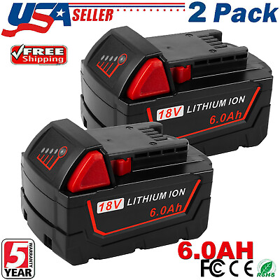 #ad #ad 2X For Milwaukee for M18 Lithium 6.0 AH Extended Capacity Battery 48 11 1860 $43.99